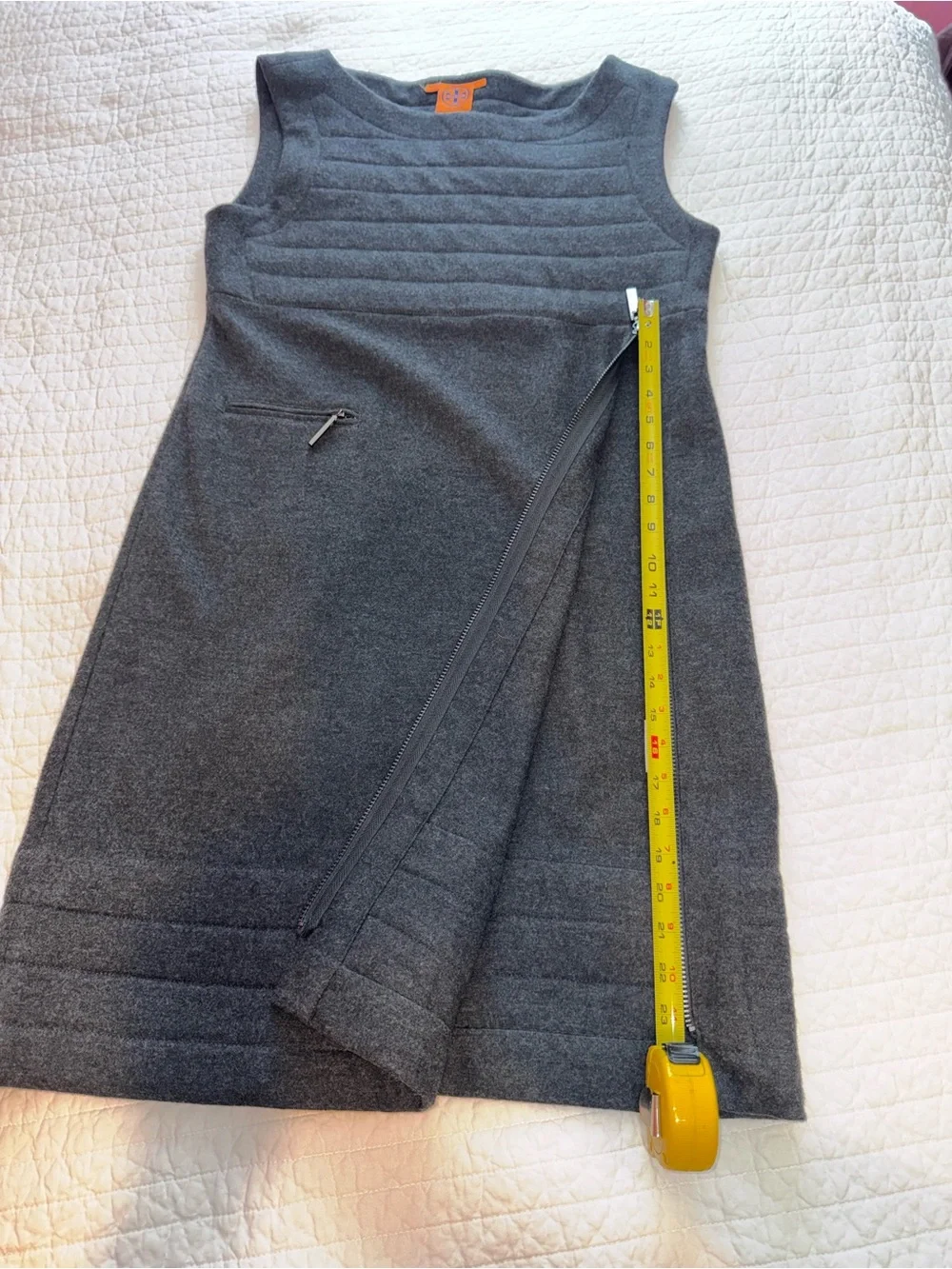 Tory Burch Reign Charcoal Gray Sleeveless Sheath Dress